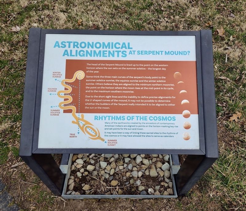 Astronomical Alignments At Serpent Mound? Marker. Click for full size. Astronomical Alignments At Serpent Mound? Marker image. Click for full size.