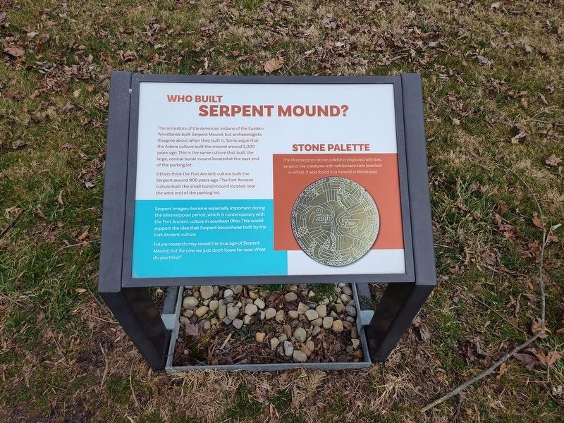 Who Built Serpent Mound? Marker image. Click for full size.