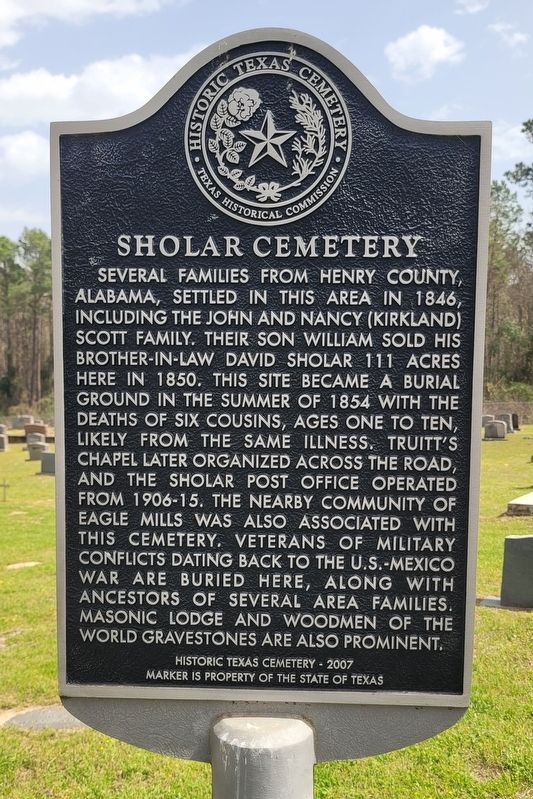 Sholar Cemetery Marker image. Click for full size.