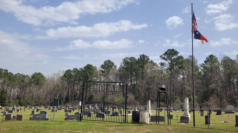 Sholar Cemetery and Marker image. Click for full size.