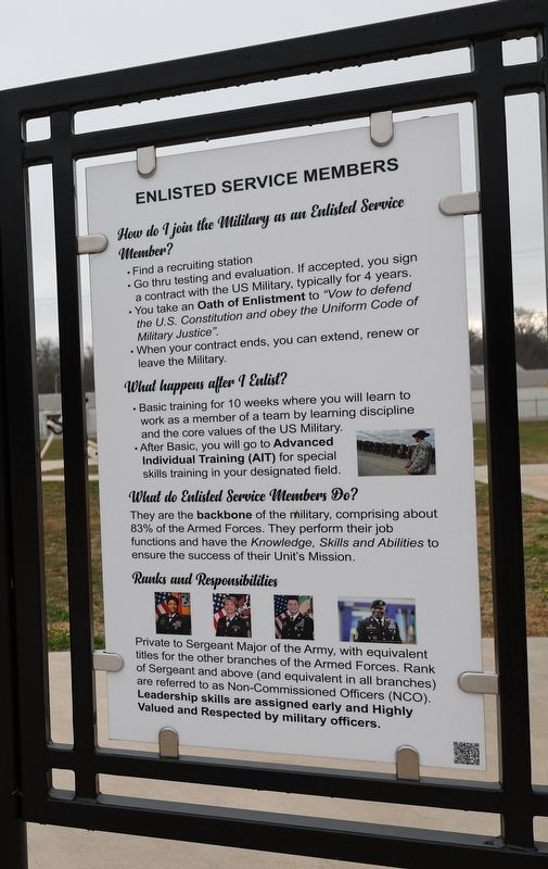 Enlisted Service Members Marker. Click for full size. Enlisted Service Members Marker image. Click for full size.
