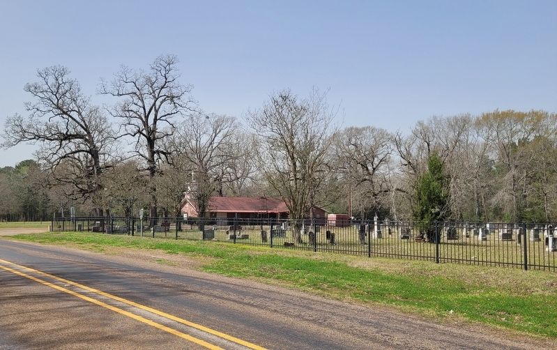 The view of the Tennessee Community Cemetery and Marker from across the street image. Click for full size.