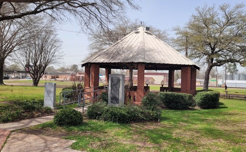 The marker is located at the patio in the park image. Click for full size.