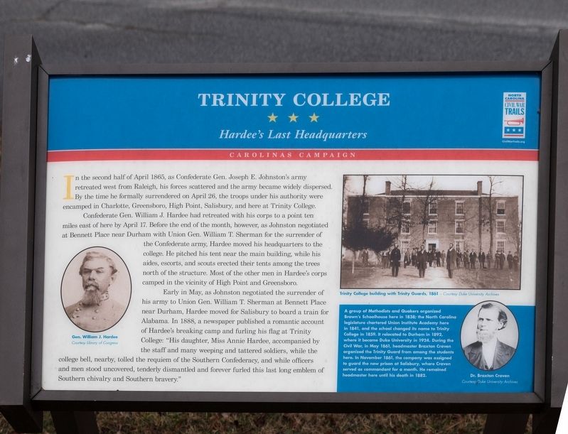 Trinity College Marker image. Click for full size.