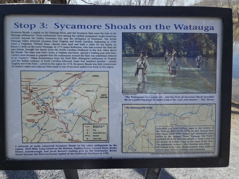 Sycamore Shoals on the Watauga Marker image. Click for full size.