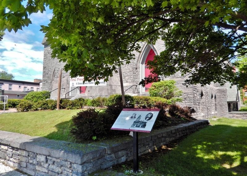 First Presbyterian Church of Plattsburgh Marker. Click for full size. First Presbyterian Church of Plattsburgh Marker image. Click for full size.