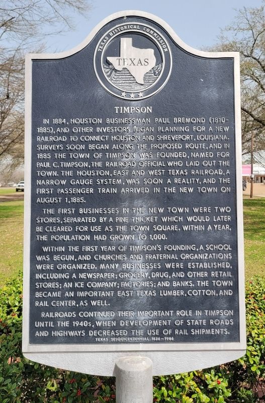 Timpson Marker. Click for full size. Timpson Marker image. Click for full size.