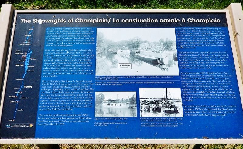 The Shipwrights of Champlain Marker. Click for full size. The Shipwrights of Champlain Marker image. Click for full size.