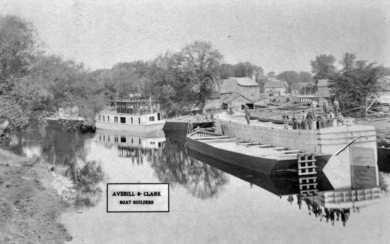 Marker detail: Averill & Clark, Boat Builders image. Click for full size.