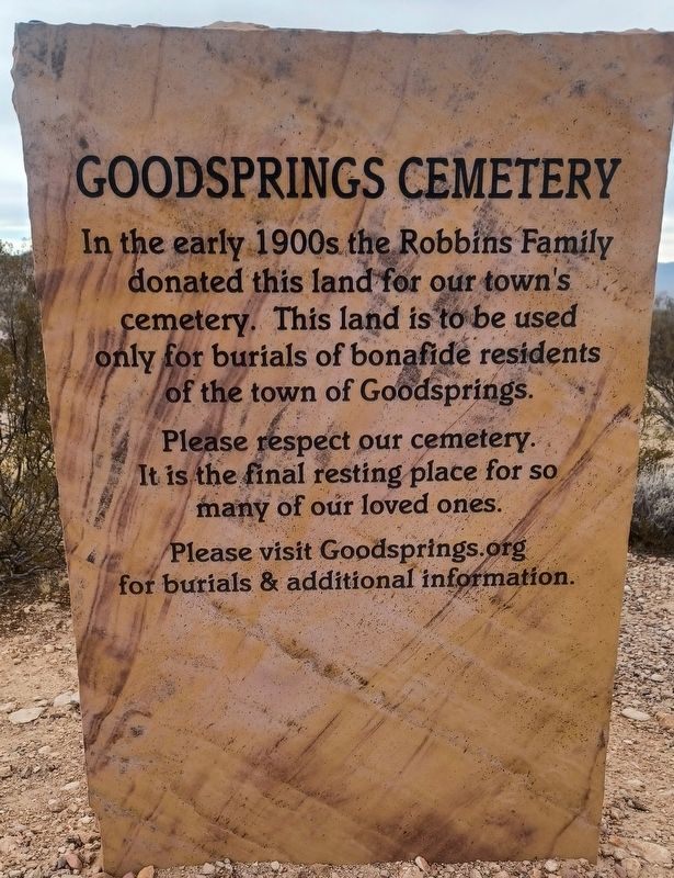 Goodsprings Cemetery Marker image. Click for full size.