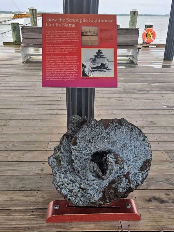 How the Screwpile Lighthouse Got Its Name Marker. Click for full size. How the Screwpile Lighthouse Got Its Name Marker image. Click for full size.