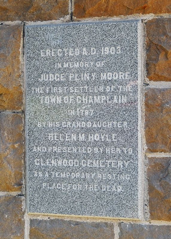 Judge Pliny Moore Marker. Click for full size. Judge Pliny Moore Marker image. Click for full size.