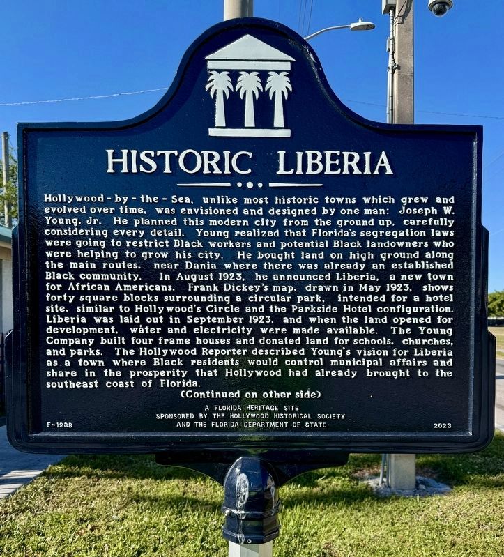 Historic Liberia Marker (front). Click for full size. Historic Liberia Marker (front) image. Click for full size.