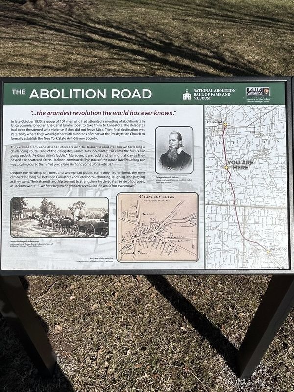 The Abolition Road Marker image. Click for full size.