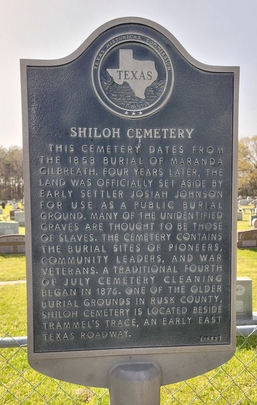 Shiloh Cemetery Marker. Click for full size. Shiloh Cemetery Marker image. Click for full size.