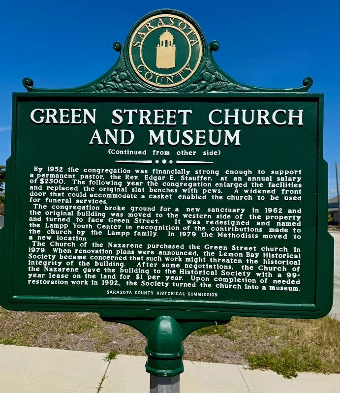 Green Street Church and Museum Marker (rear). Click for full size. Green Street Church and Museum Marker (rear) image. Click for full size.