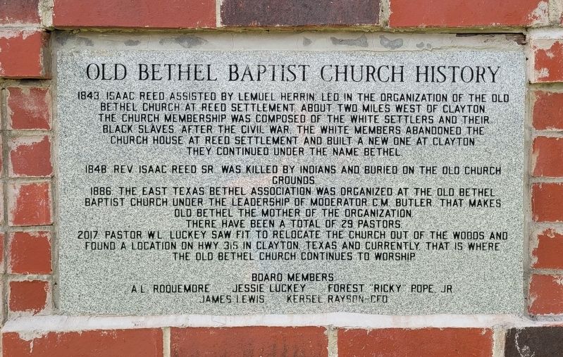 Old Bethel Baptist Church History Marker. Click for full size. Old Bethel Baptist Church History Marker image. Click for full size.