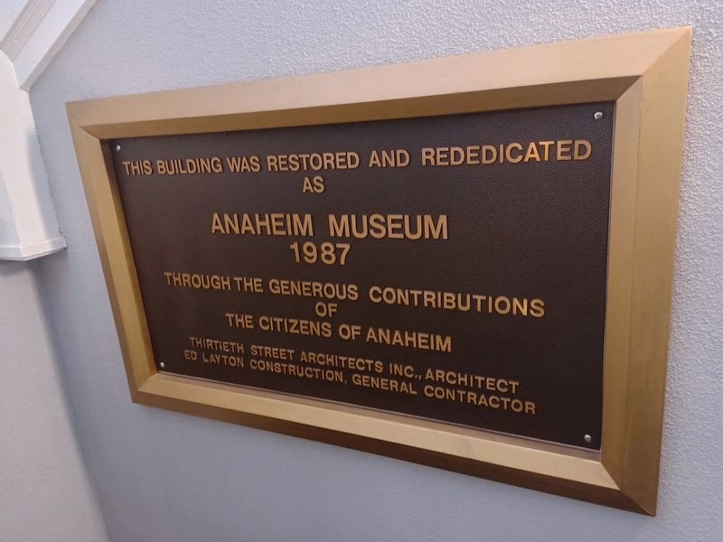 Downstairs Marker, Anaheim Museum 1987. Click for full size. Downstairs Marker, Anaheim Museum 1987 image. Click for full size.