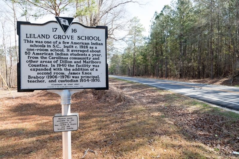 Leland Grove School Marker. Click for full size. Leland Grove School Marker image. Click for full size.
