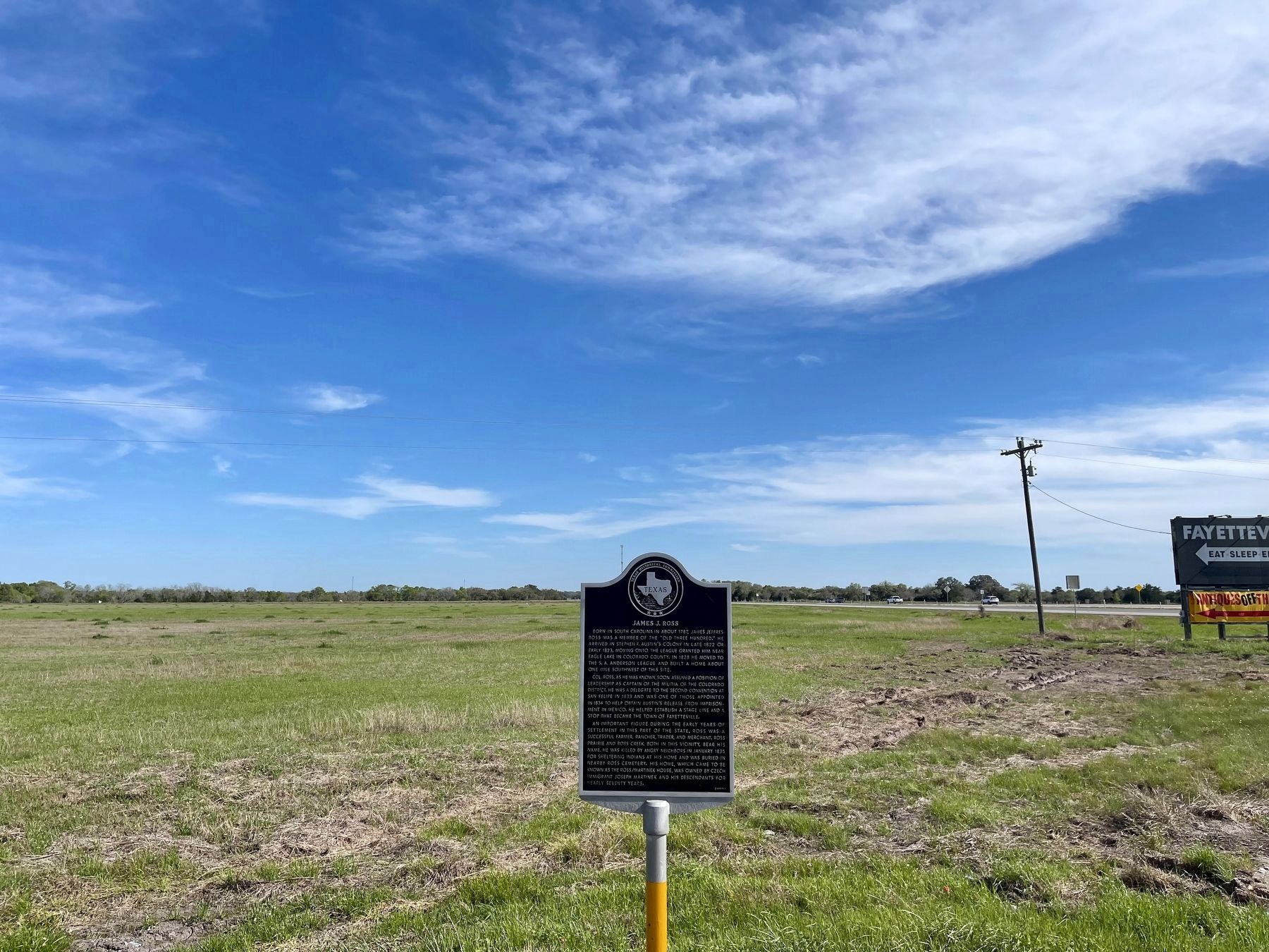 James J. Ross Texas Historical Marker in situ. Click for full size. James J. Ross Texas Historical Marker in situ image. Click for full size.
