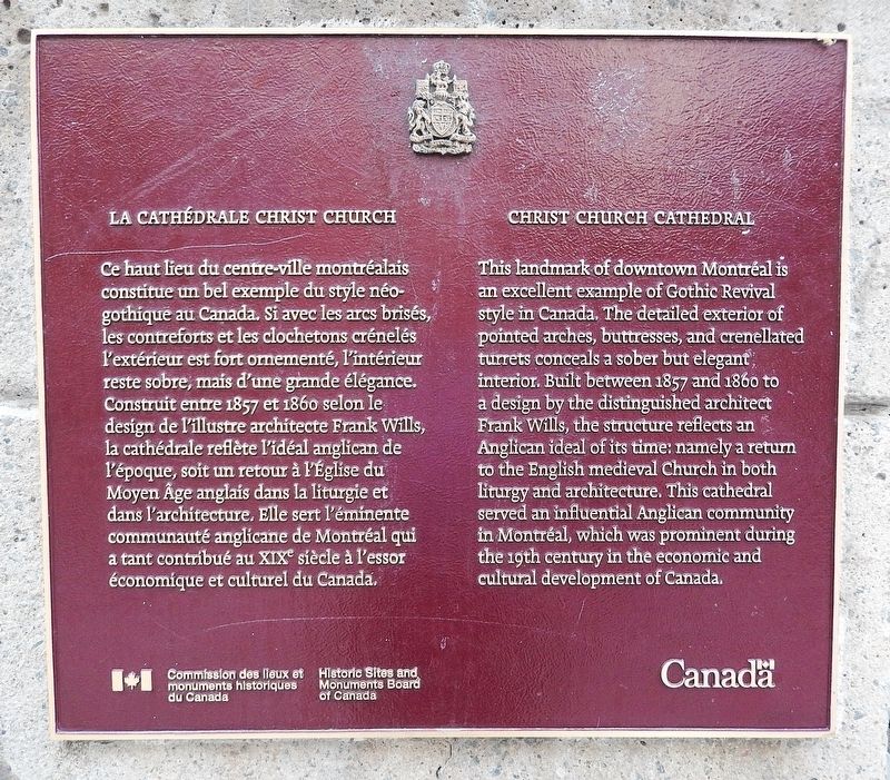 La Cathédrale Christ Church / Christ Church Cathedral Marker. Click for full size. La Cathédrale Christ Church / Christ Church Cathedral Marker image. Click for full size.