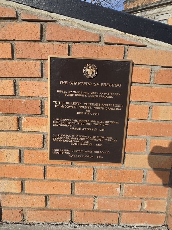 The Charters of Freedom dedication plaque image. Click for full size.