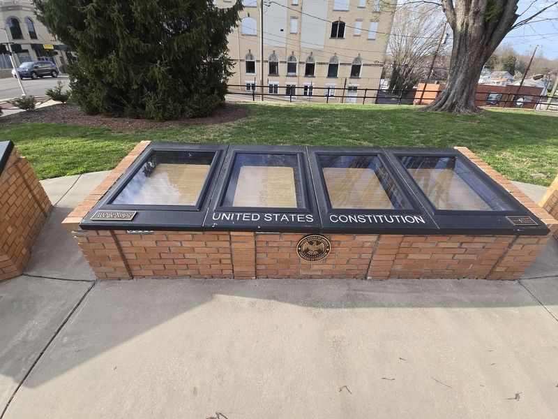 The Charters of Freedom Marker - replica display of the U.S. Constitution image. Click for full size.
