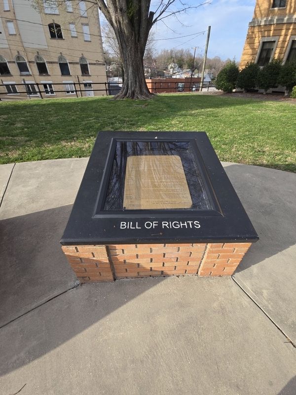 The Charters of Freedom Marker - replica display of the Bill of Rights image. Click for full size.