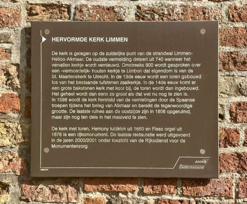 Hervormde Kerk Limmen / Reformed Church of Limmen Marker image. Click for full size.