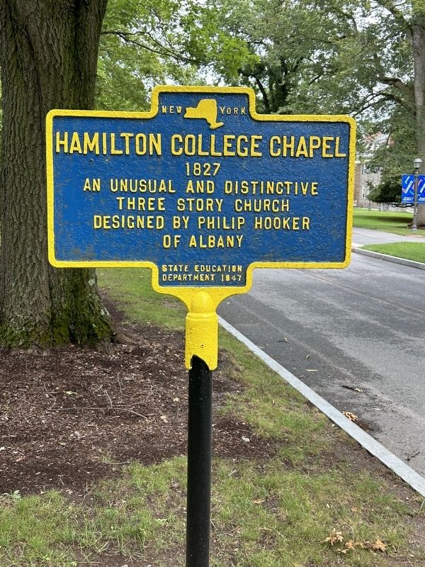 Hamilton College Chapel Marker. Click for full size. Hamilton College Chapel Marker image. Click for full size.