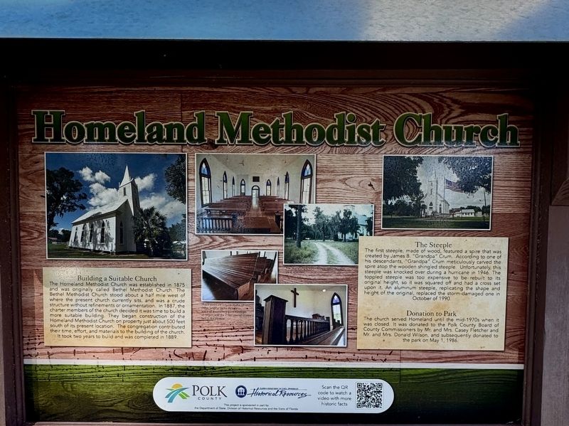 Homeland Methodist Church Marker image. Click for full size.