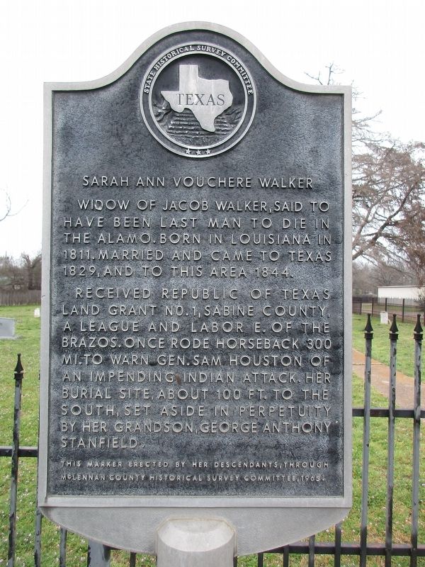 Sarah Ann Vouchere Walker Marker image. Click for full size.