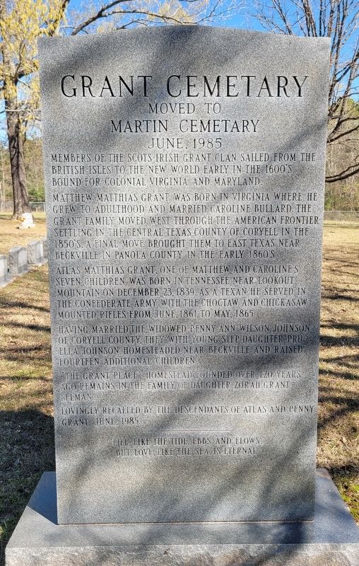 Grant Cemetary Marker. Click for full size. Grant Cemetary Marker image. Click for full size.