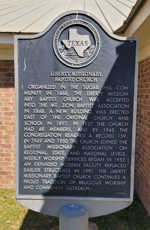 Liberty Missionary Baptist Church Marker. Click for full size. Liberty Missionary Baptist Church Marker image. Click for full size.
