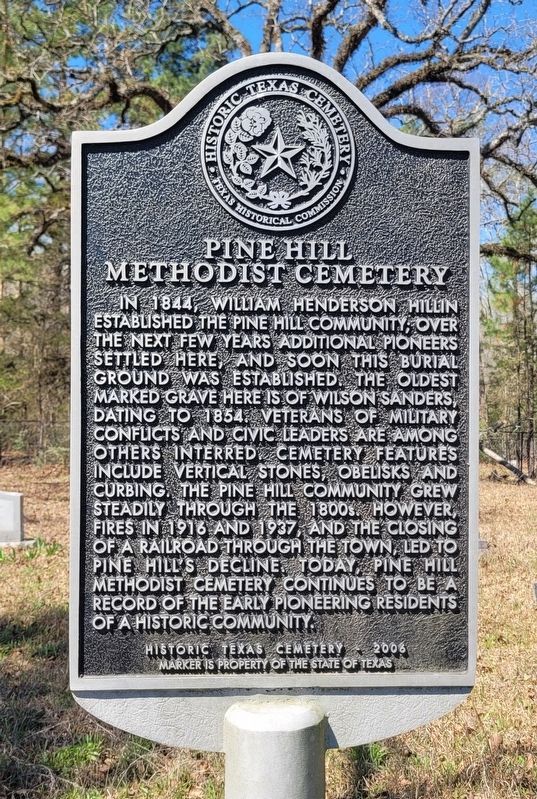 Pine Hill Methodist Cemetery Marker image. Click for full size.