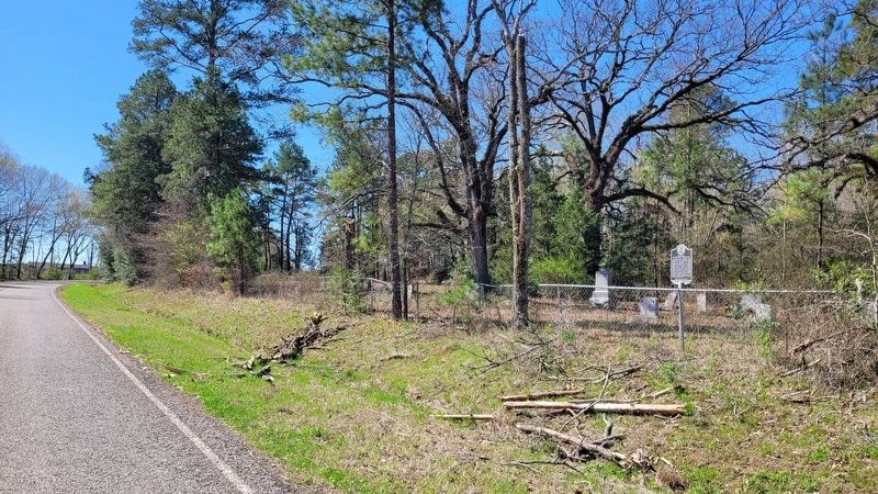 The view of the Pine Hill Methodist Cemetery and Marker along the highway image. Click for full size.