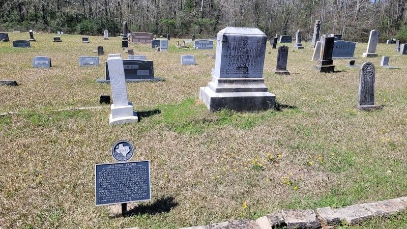 Richard Brown Gravestone and Marker with his wife, Nancy Jane Brown. Click for full size. Richard Brown Gravestone and Marker with his wife, Nancy Jane Brown image. Click for full size.