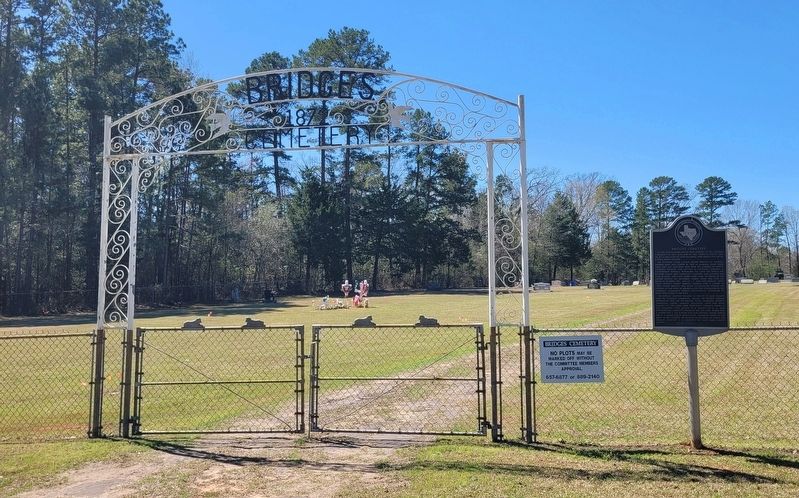 Bridges Cemetery and Marker. Click for full size. Bridges Cemetery and Marker image. Click for full size.
