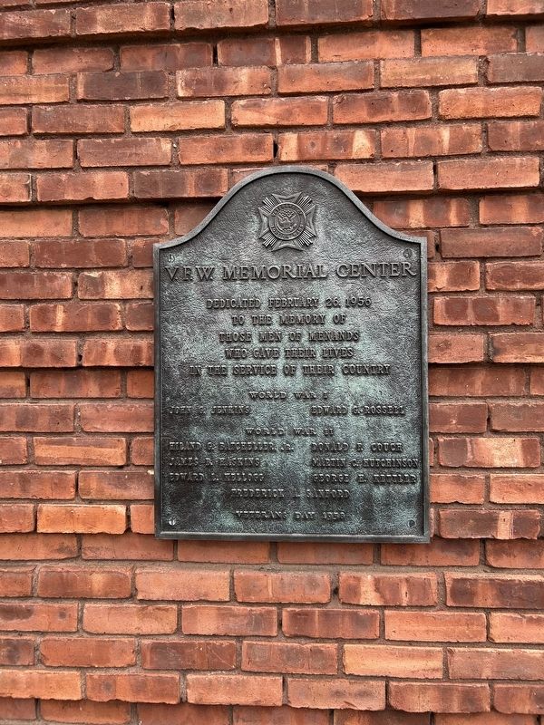 V.F.W. Memorial Center Marker. Click for full size. V.F.W. Memorial Center Marker image. Click for full size.