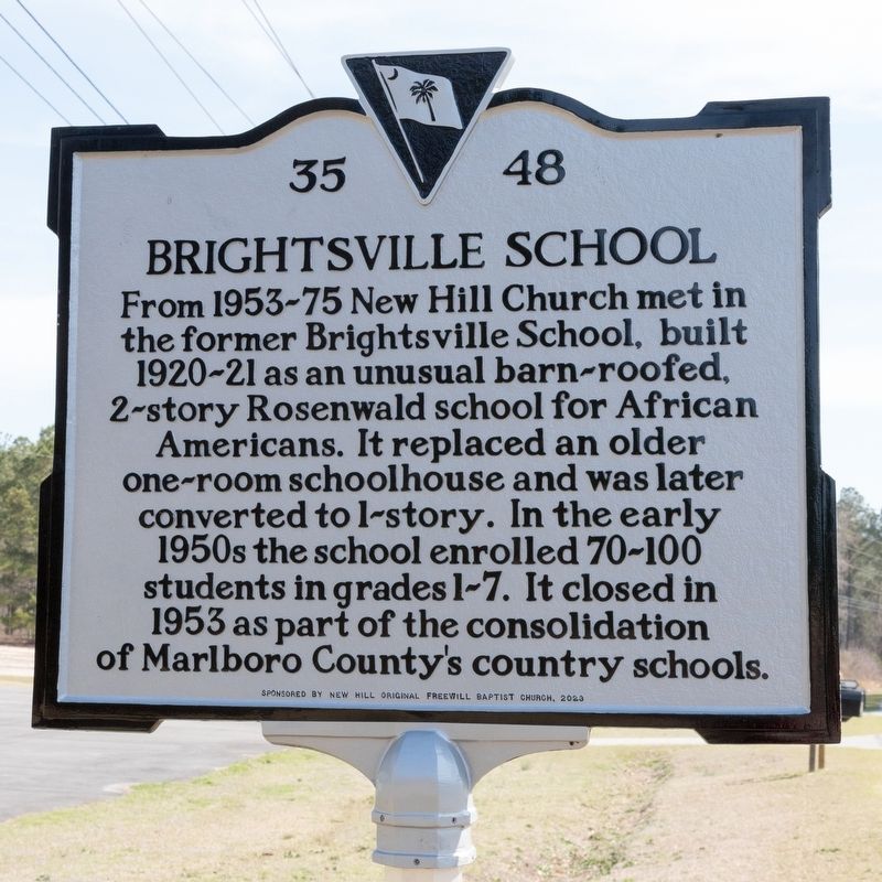 Brightsville School side of marker. Click for full size. Brightsville School side of marker image. Click for full size.