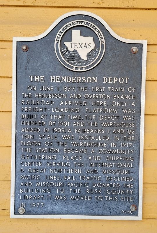 The Henderson Depot Marker image. Click for full size.