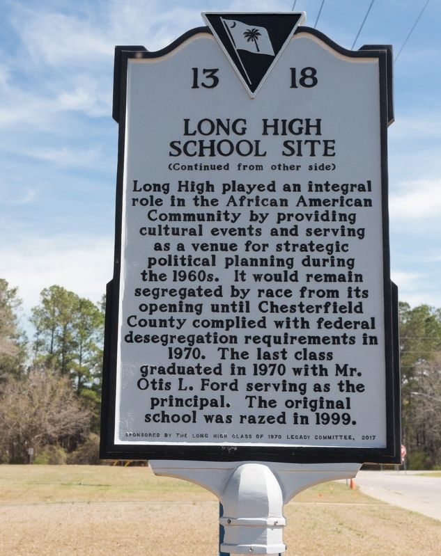 Long High School Site Marker, Side Two image. Click for full size.