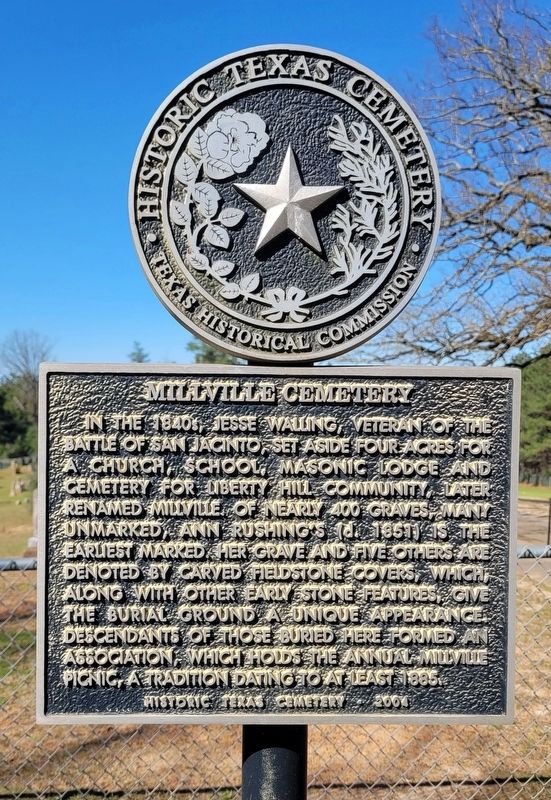 Millville Cemetery Marker. Click for full size. Millville Cemetery Marker image. Click for full size.