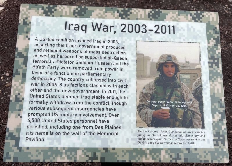 Iraq War, 2003-2011 Marker. Click for full size. Iraq War, 2003-2011 Marker image. Click for full size.