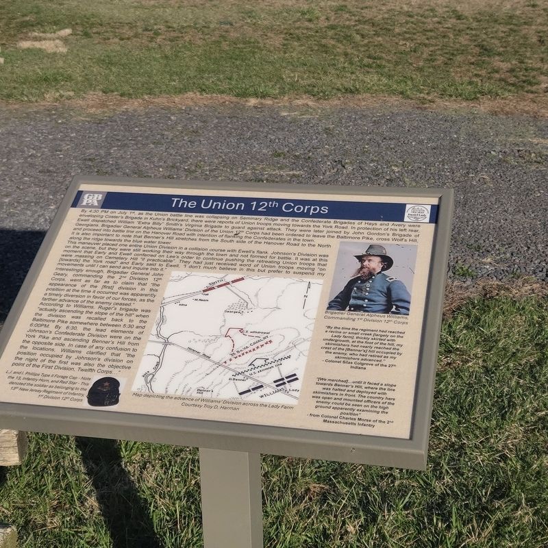 The Union 12th Corps Marker. Click for full size. The Union 12th Corps Marker image. Click for full size.