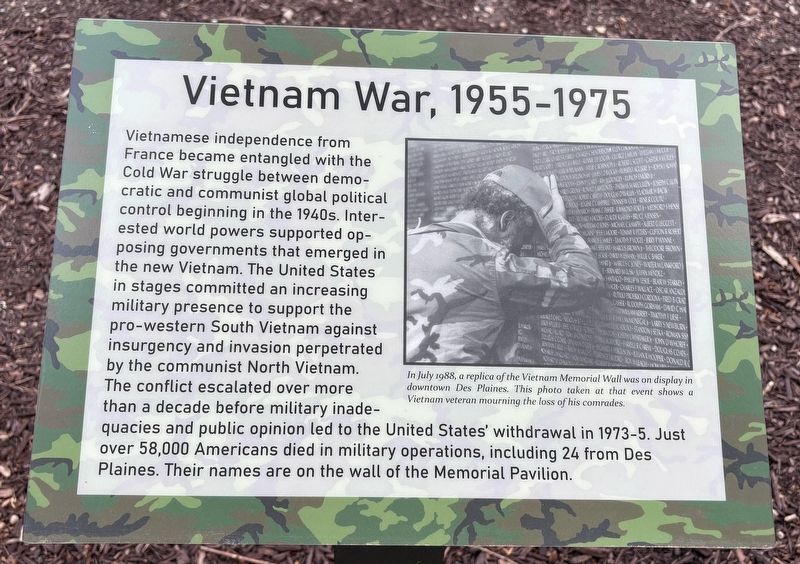 Vietnam War, 1955-1975 Marker. Click for full size. Vietnam War, 1955-1975 Marker image. Click for full size.