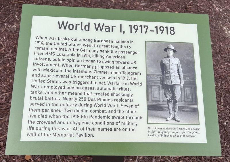 World War I, 1917-1918 Marker. Click for full size. World War I, 1917-1918 Marker image. Click for full size.