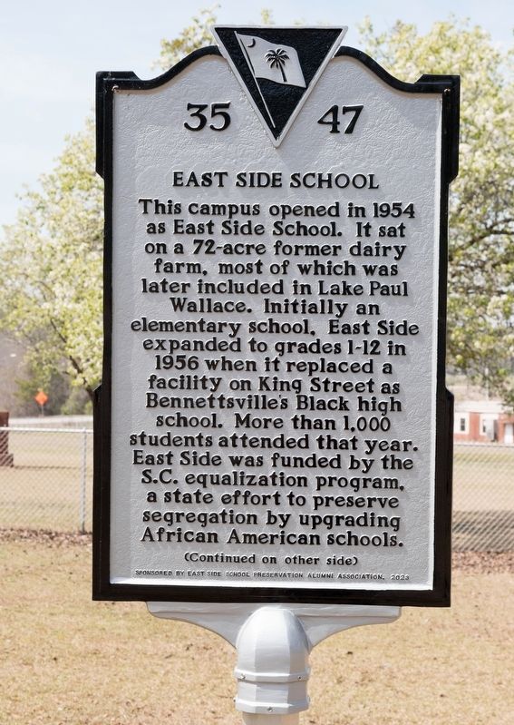 East Side School Marker, Side One. Click for full size. East Side School Marker, Side One image. Click for full size.