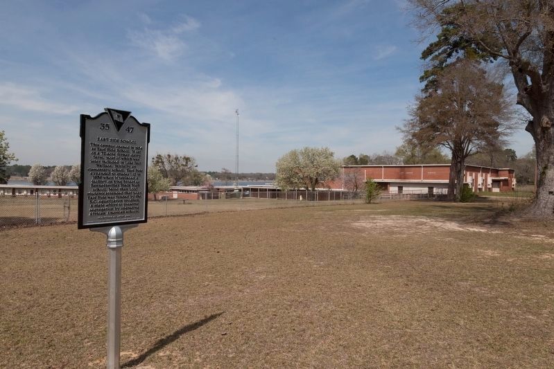 East Side School and Marker. Click for full size. East Side School and Marker image. Click for full size.