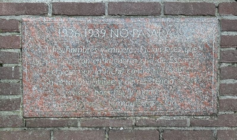1936-1939 No Pasaran Marker image. Click for full size.